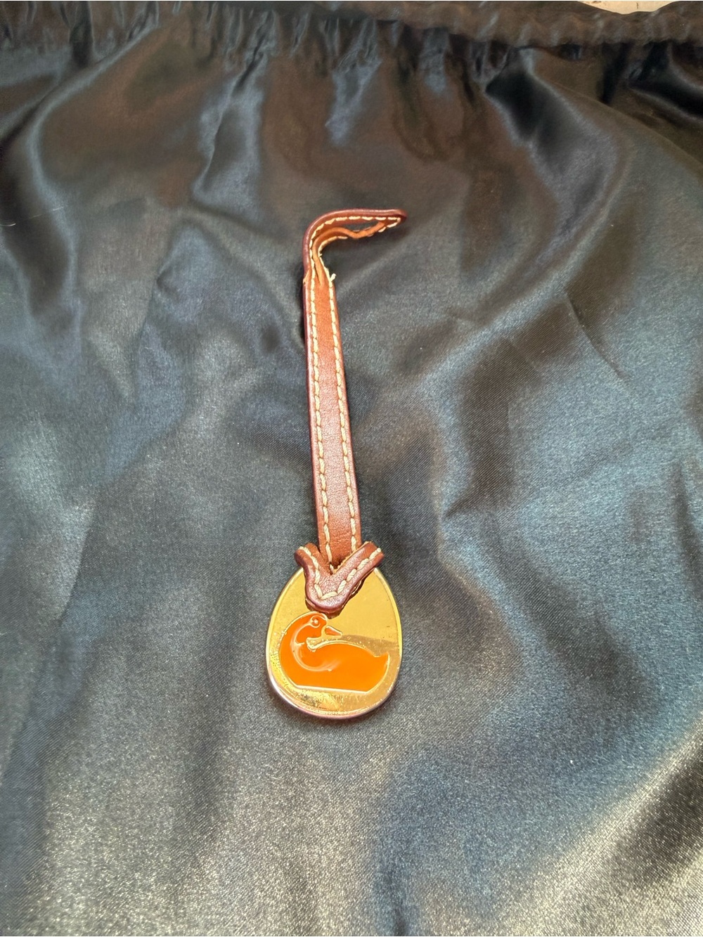 Vintage Dooney & Bourke Orange Enamel Duck Bag Charm / Key Fob